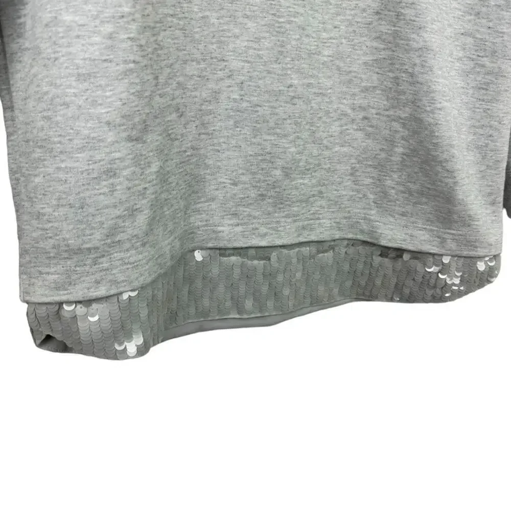 J.Crew Heather Gray Sequin Trim Boxy Fit Sweatshirt Size Small B7027
